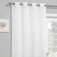 Heavy Slub Single Panel Curtain - White