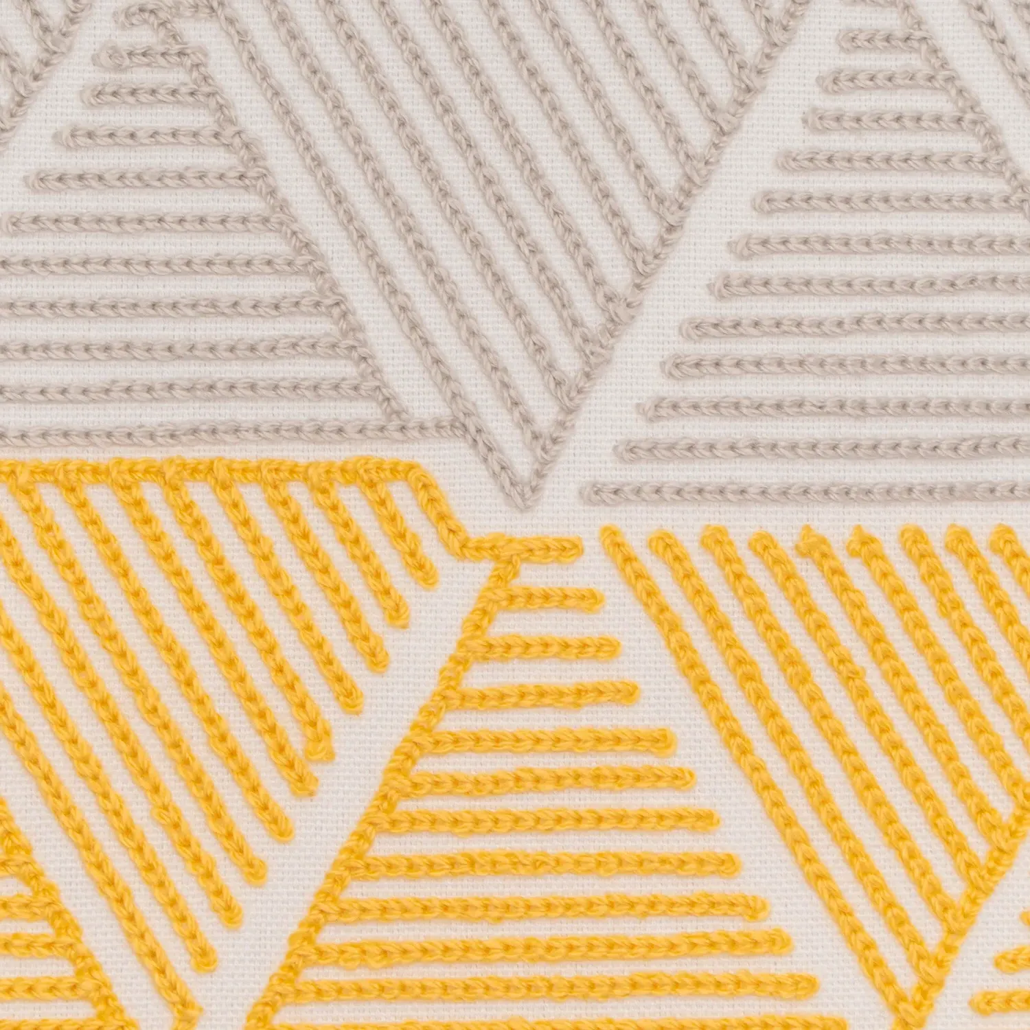 Helsinki Geo Embroidered Cushion - Ochre