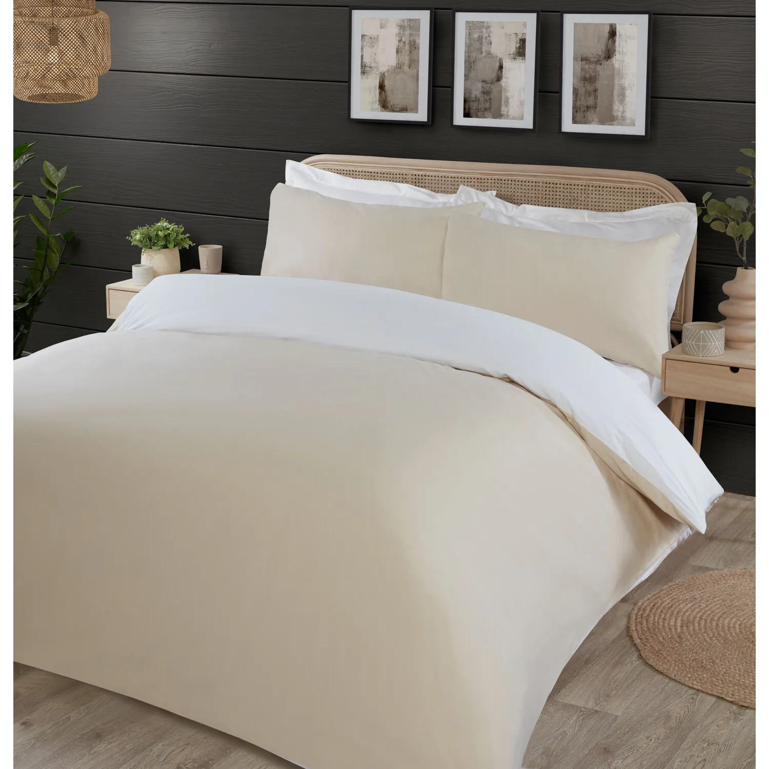 Hendon Double Duvet Set - Natural, Chambray
