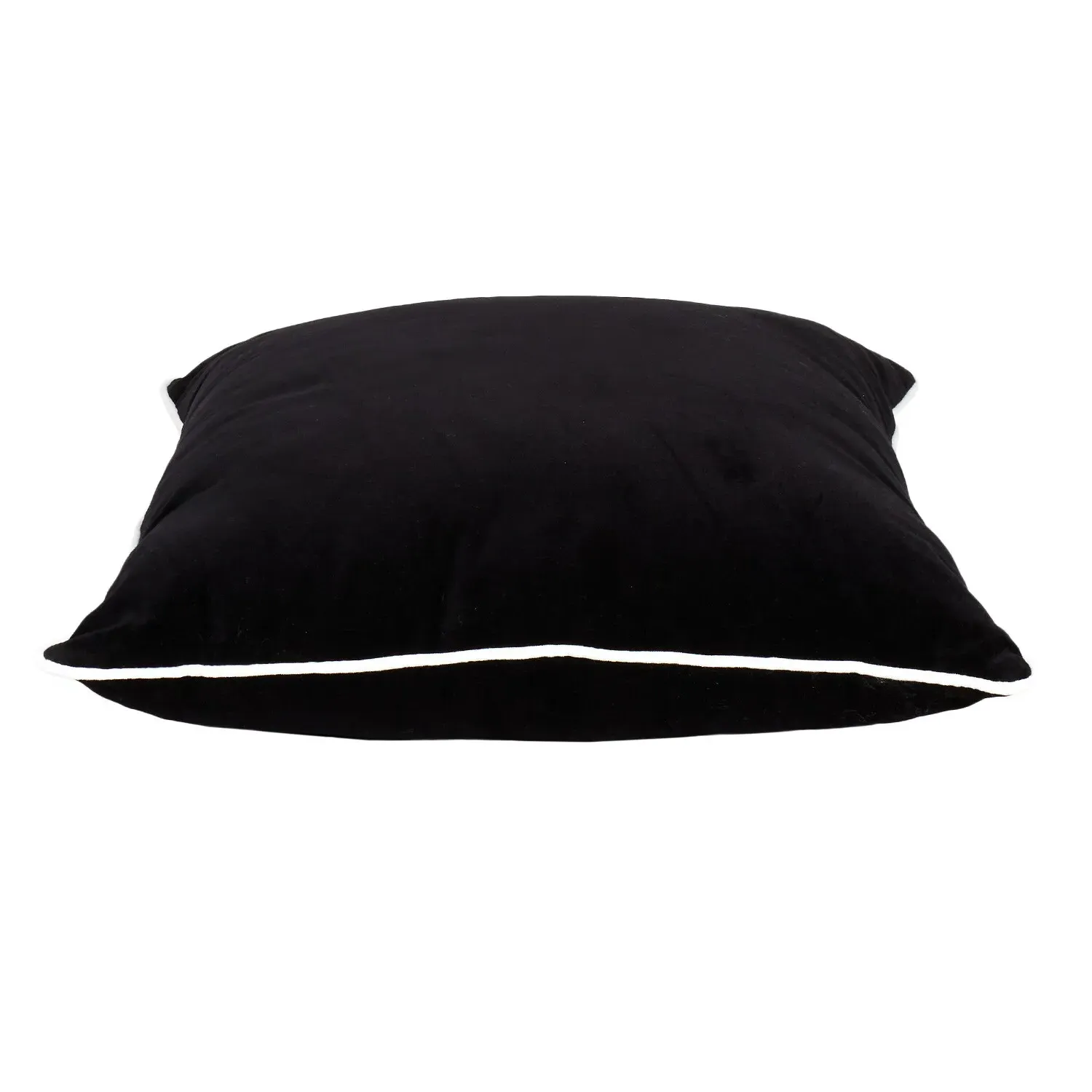 Henley Velvet Cushion - Black, Cotton
