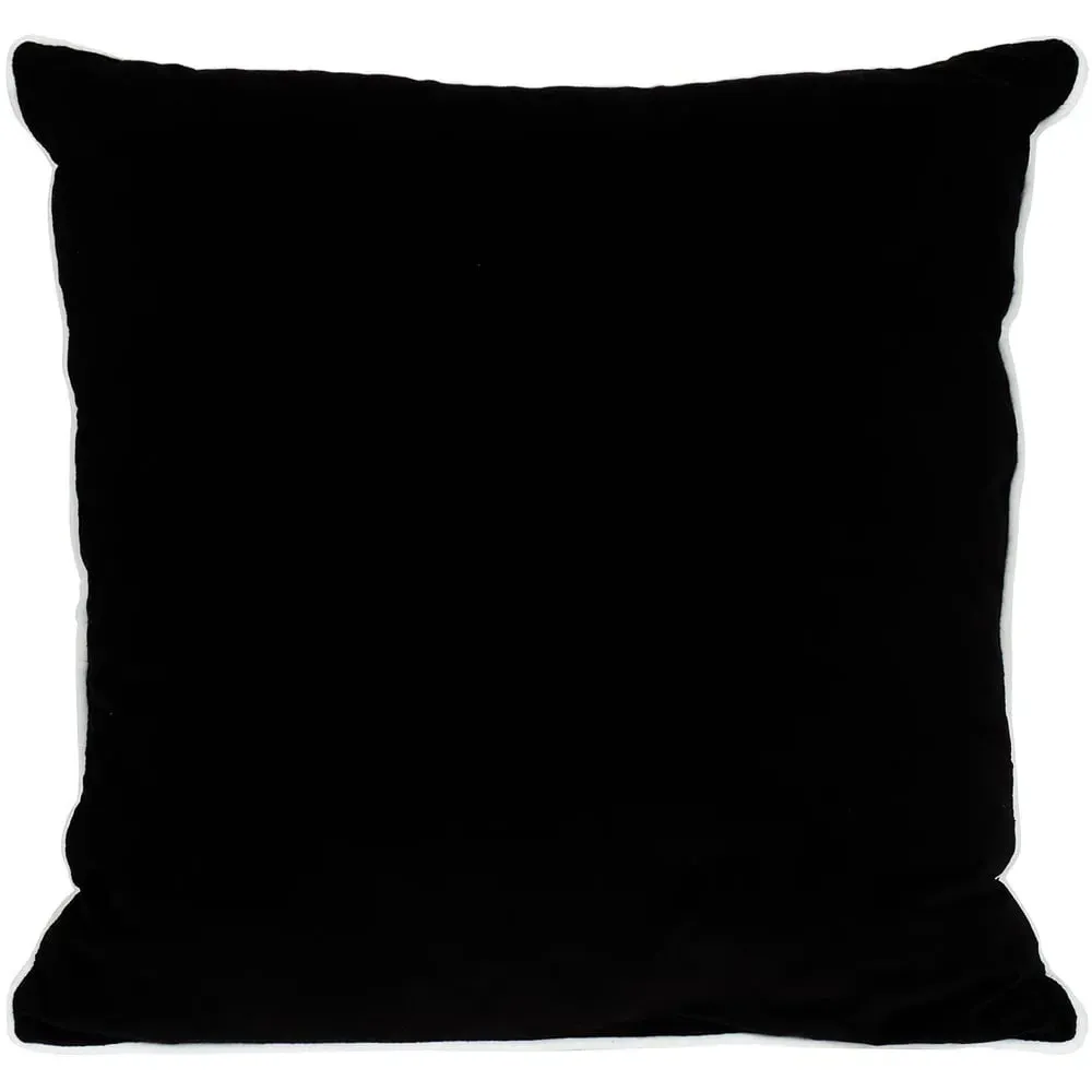 Henley Velvet Cushion - Black, Cotton image
