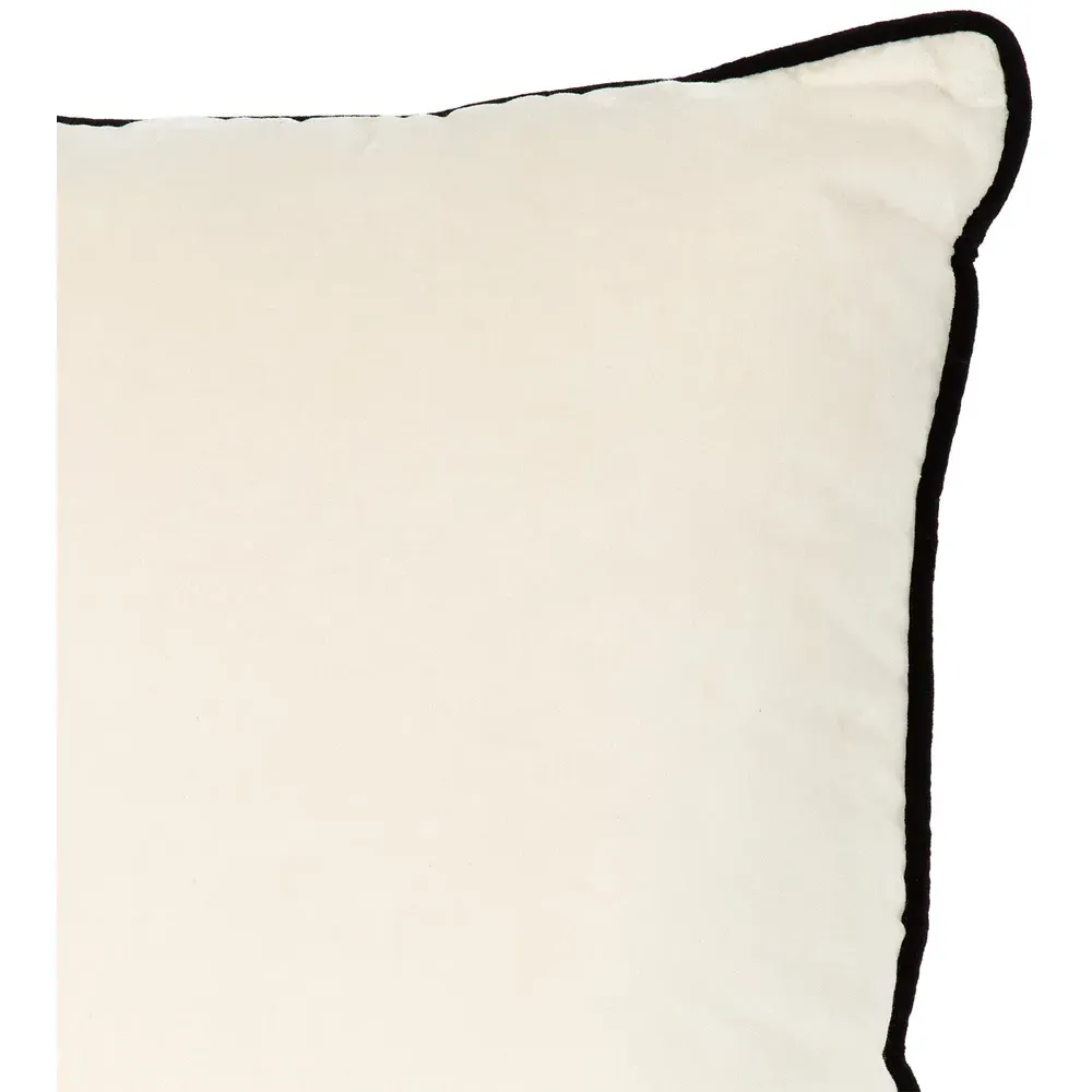 Henley Velvet Cushion - Natural, Cotton