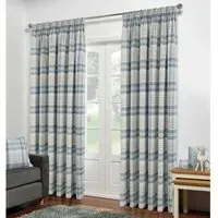 Highbury Check Curtains - Blue