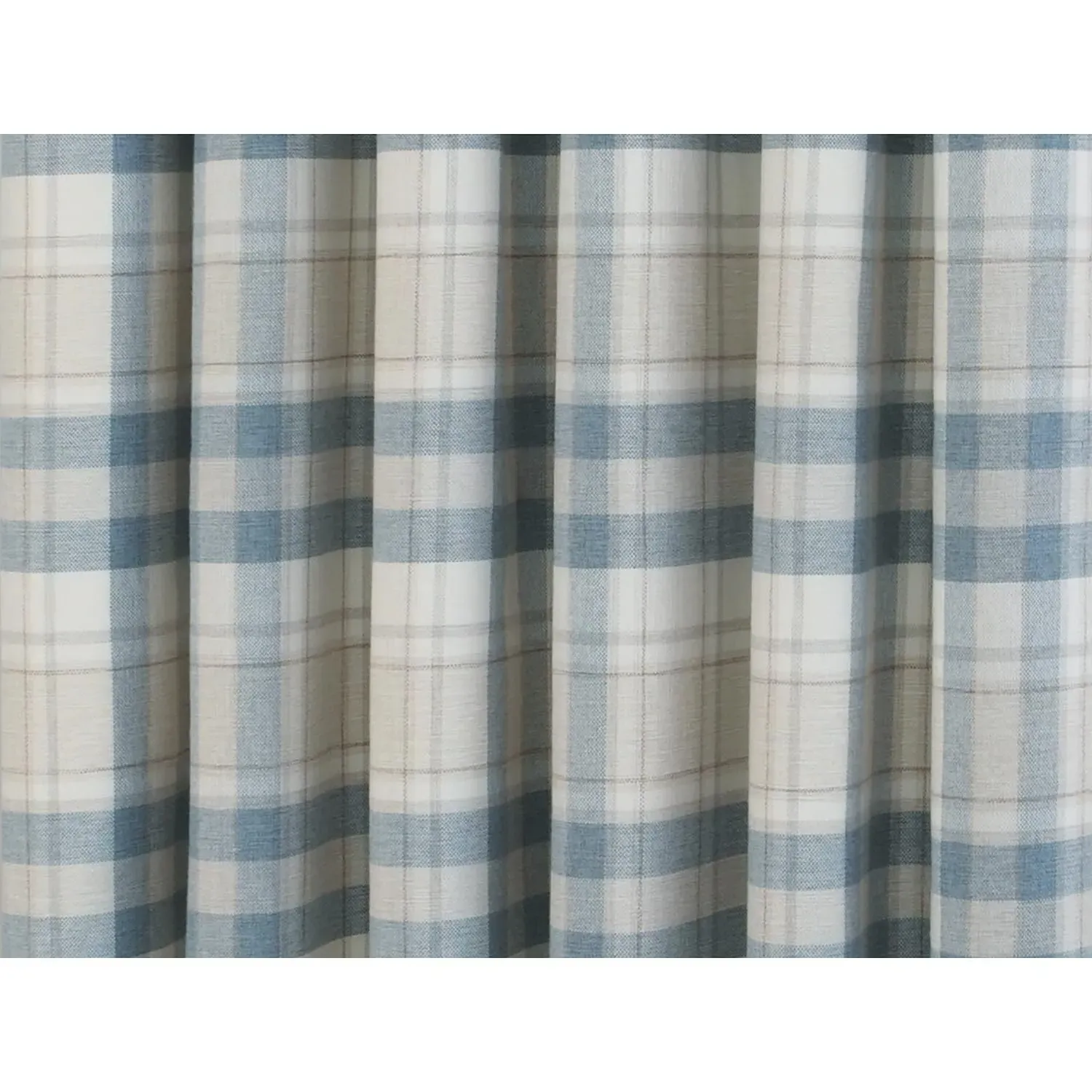 Highbury Check Curtains - Blue, Cotton
