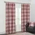 Highbury Check Curtains - Crimson, Cotton