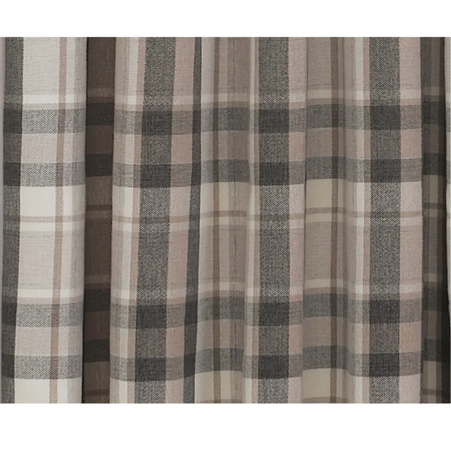 Highbury Check Curtains - Natural