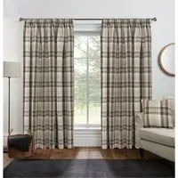 Highbury Check Curtains - Natural