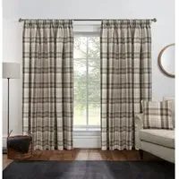 Highbury Check Curtains - Natural