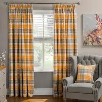 Highbury Check Curtains - Yellow