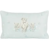 Highland Cows Cushion - Blue