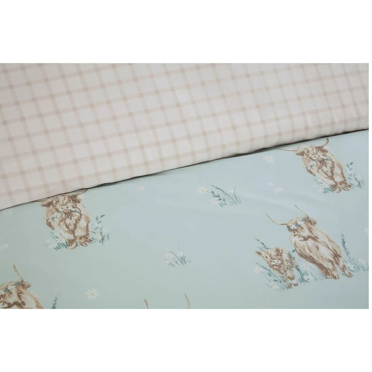 Highland Cows Single Duvet Set - Blue