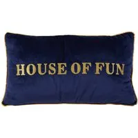 House Of Fun Cushion - Navy, Polyester