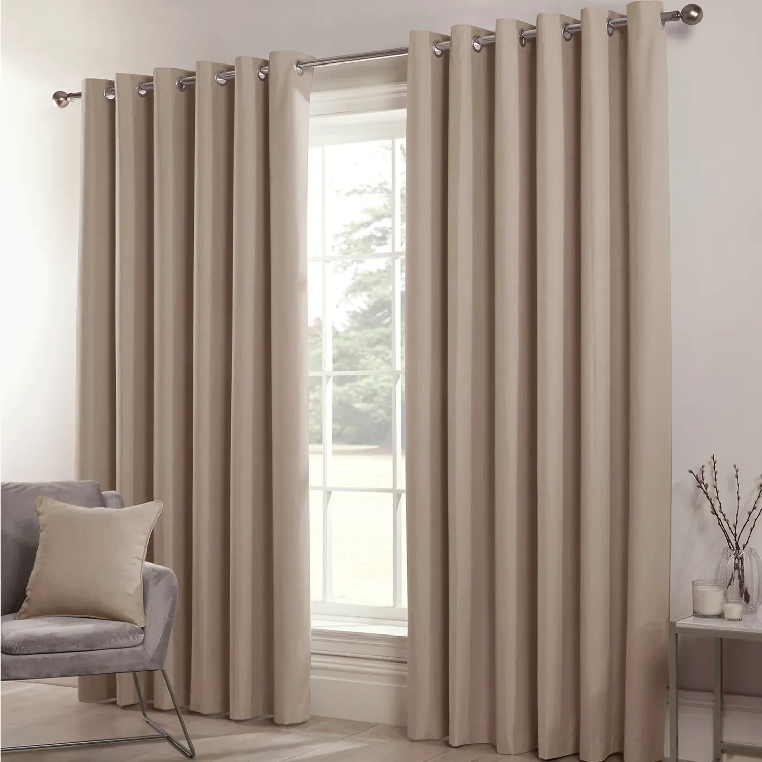 Hoxton Blackout Eyelet Curtain - Natural