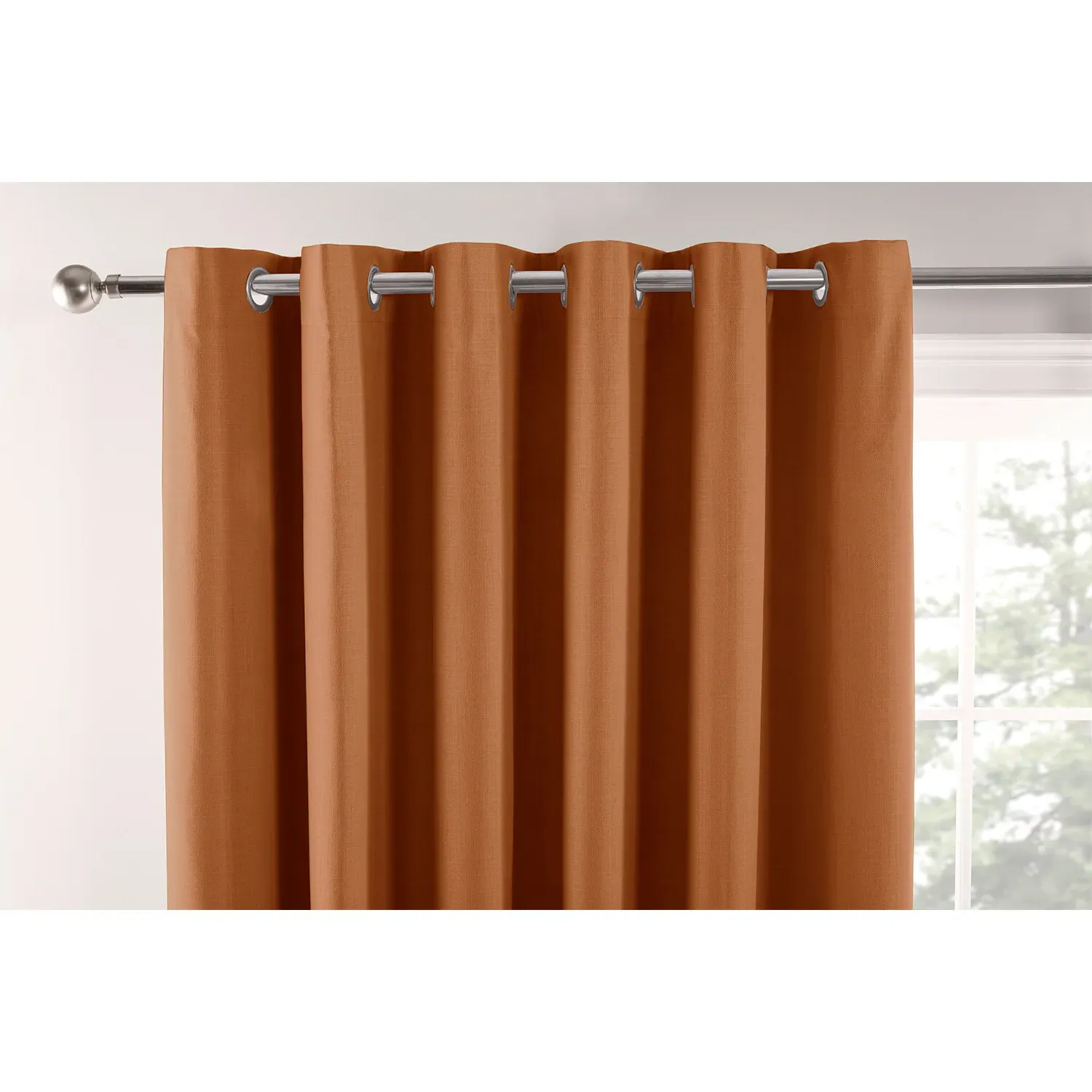Hoxton Blackout Eyelet Curtain - Orange