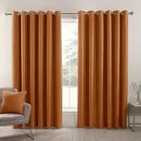 Hoxton Blackout Eyelet Curtain - Orange