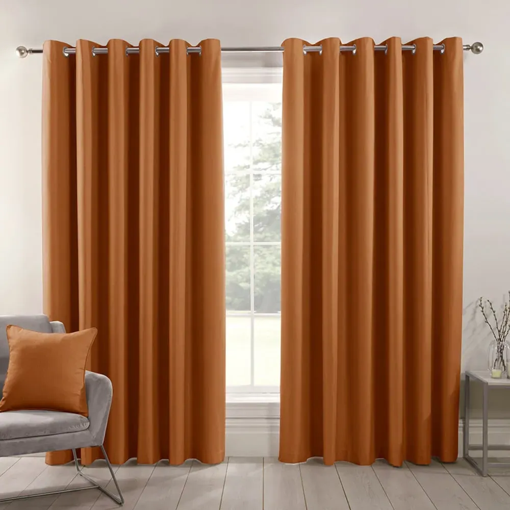 Hoxton Blackout Eyelet Curtain - Orange image