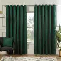 Hoxton Blackout Eyelet Curtains - Dark Green