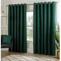 Hoxton Blackout Eyelet Curtains - Dark Green