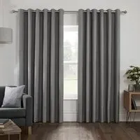 Hoxton Blackout Eyelet Curtains - Grey