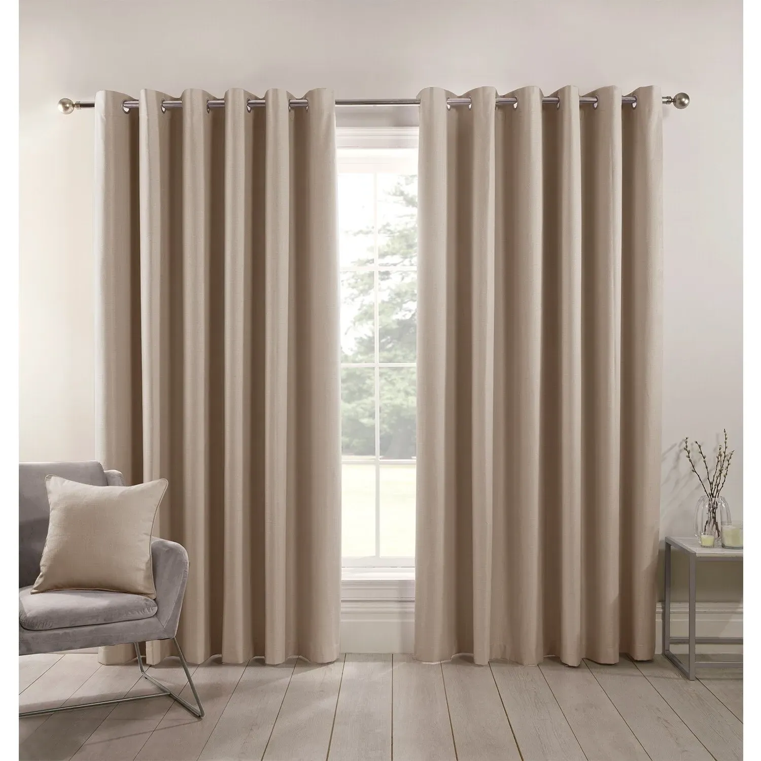 Hoxton Blackout Eyelet Curtains - Natural