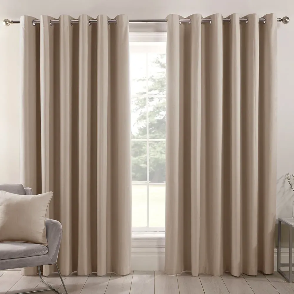 Hoxton Blackout Eyelet Curtains - Natural image