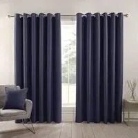 Hoxton Blackout Eyelet Curtains - Navy