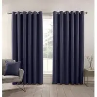 Hoxton Blackout Eyelet Curtains - Navy