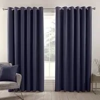 Hoxton Blackout Eyelet Curtains - Navy