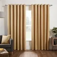 Hoxton Blackout Eyelet Curtains - Ochre