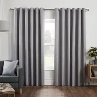 Hoxton Blackout Eyelet Curtains - Silver