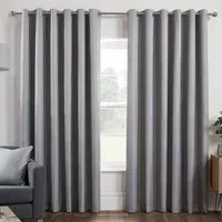 Hoxton Blackout Eyelet Curtains - Silver