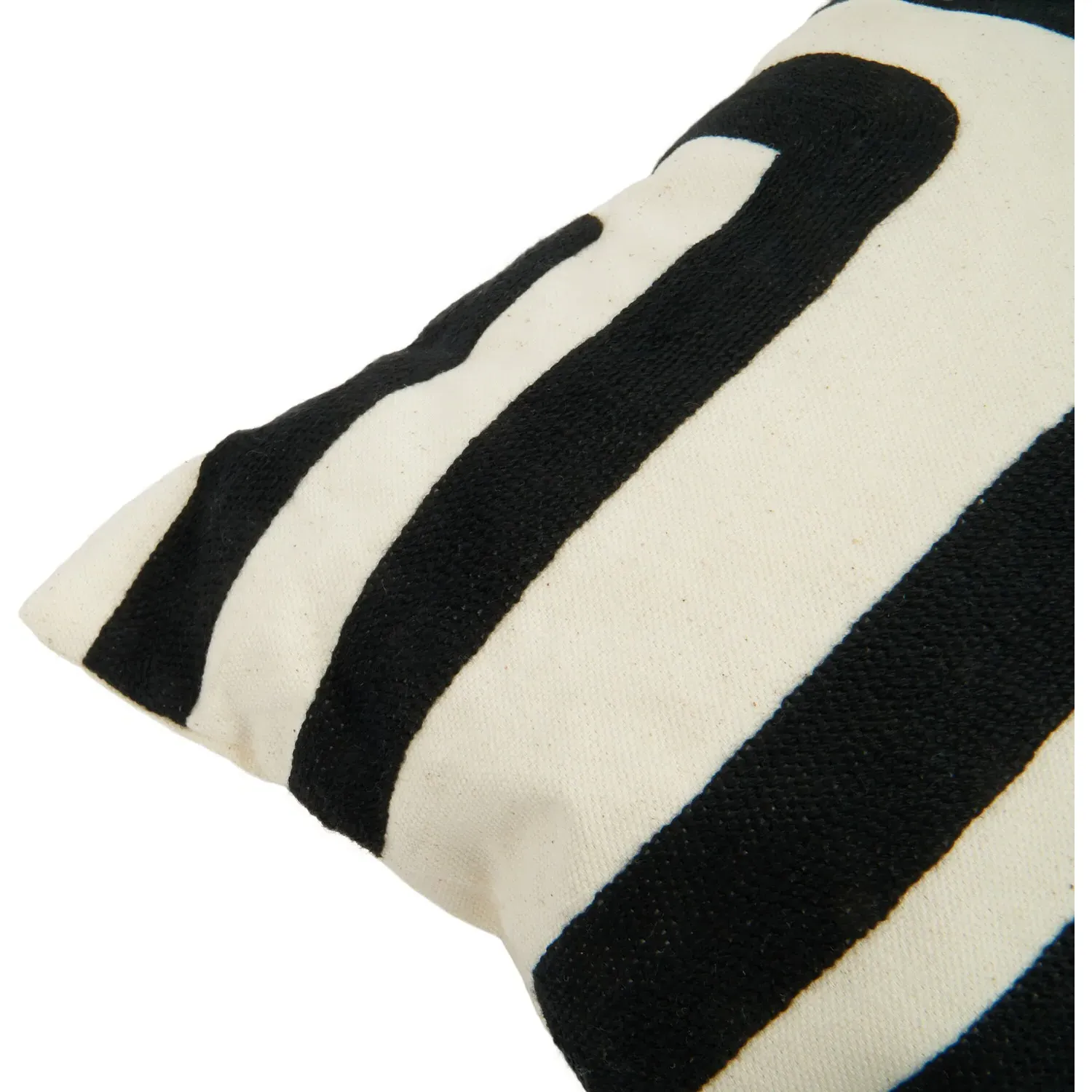 Hudson Embroidered Cushion - Monochrome