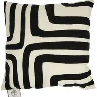 Hudson Embroidered Cushion - Monochrome