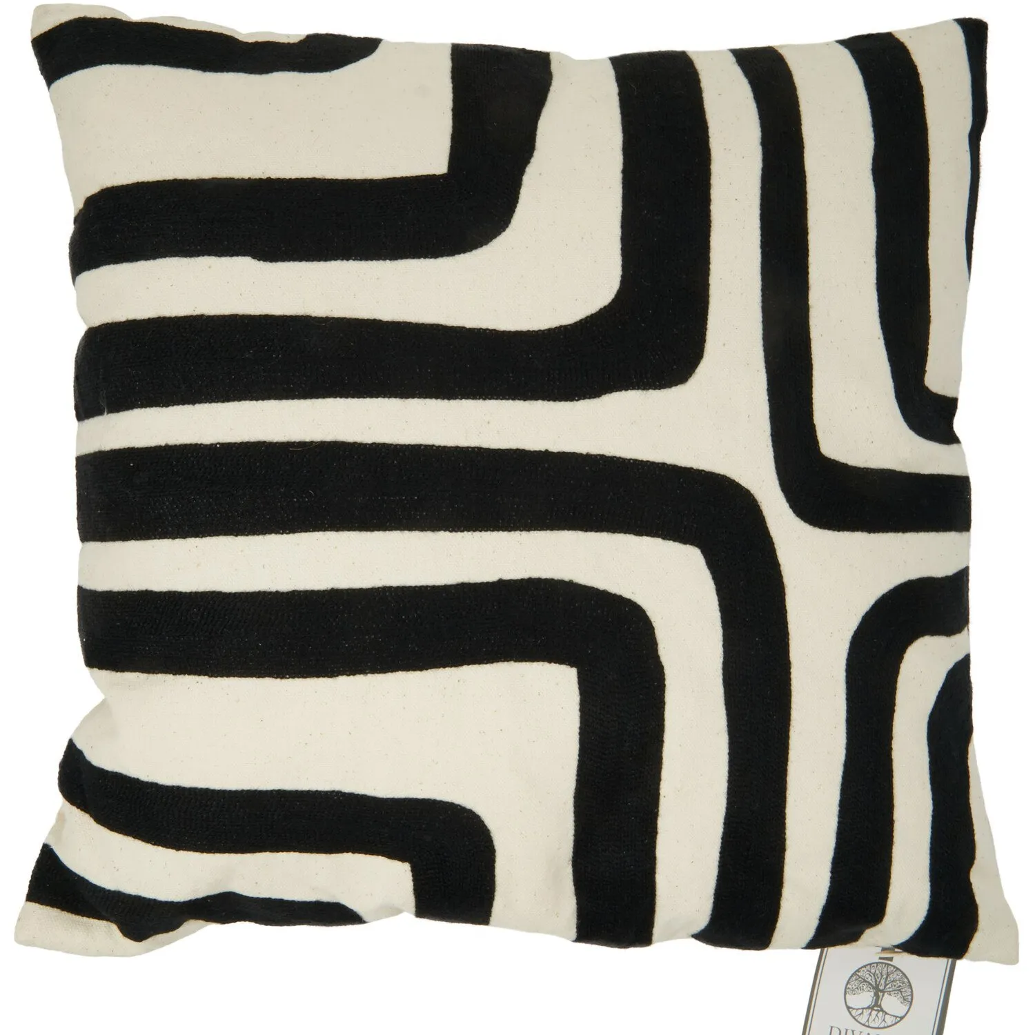 Hudson Embroidered Cushion - Monochrome image