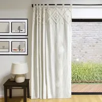 Inka Tufted Geo Panel Curtain - Natural