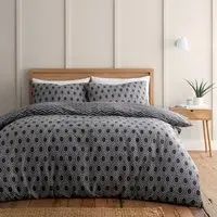 Iona Geo Super King Duvet Cover Set - Black