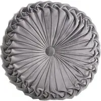 Isabel Round Pleated Cushion - Charcoal