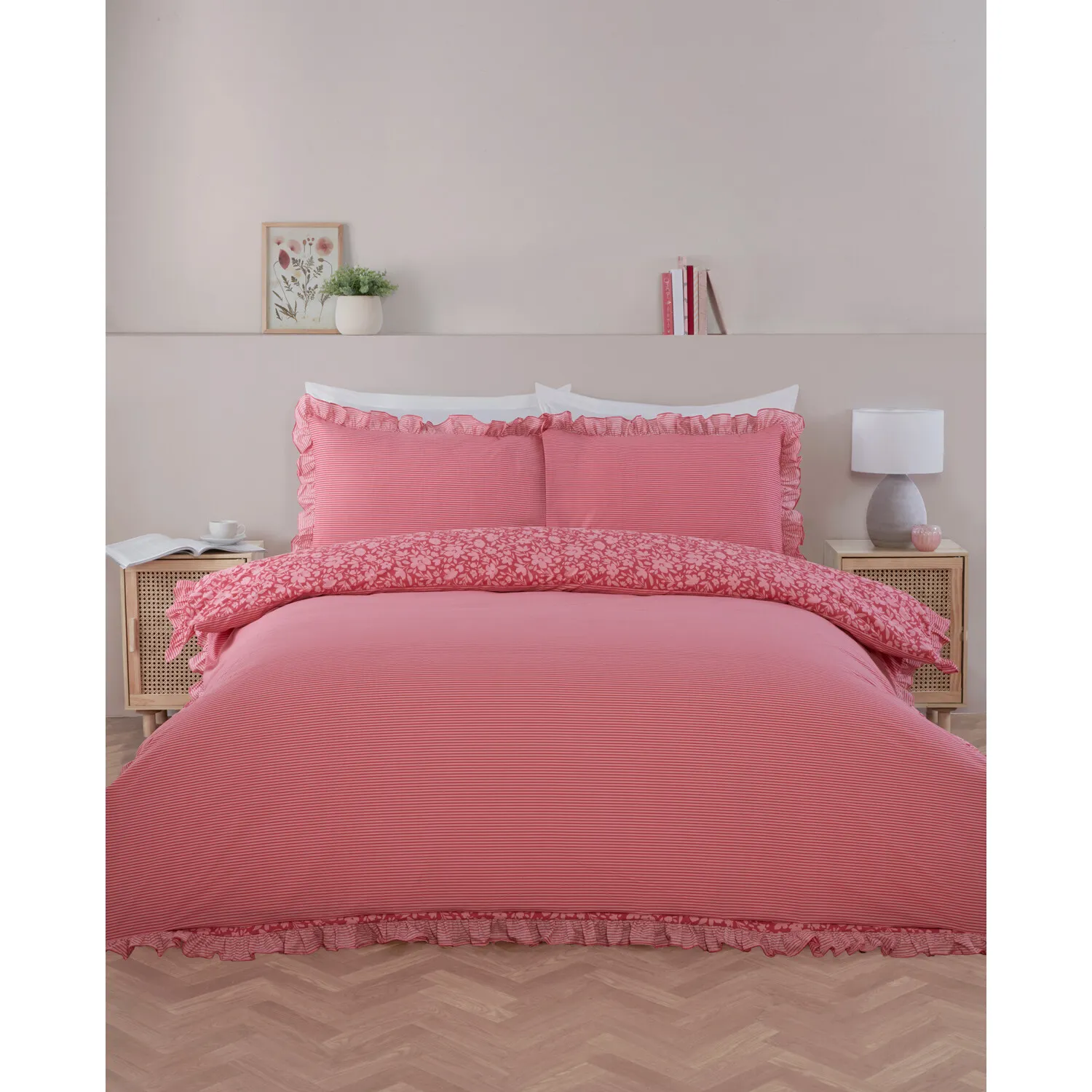 Isla Floral Super King Duvet Set - Pink