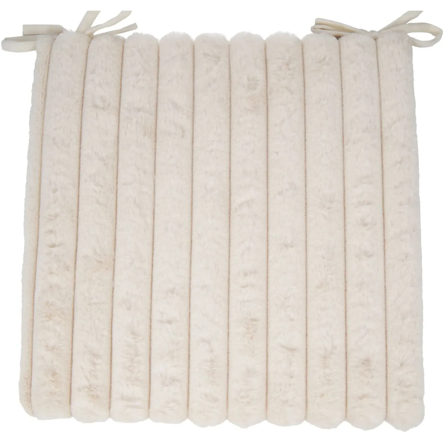 Jacquard Seat Pad - Taupe, Faux Rabbit Fur