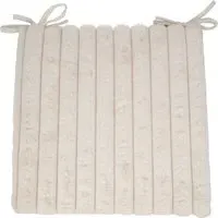 Jacquard Seat Pad - Taupe, Faux Rabbit Fur