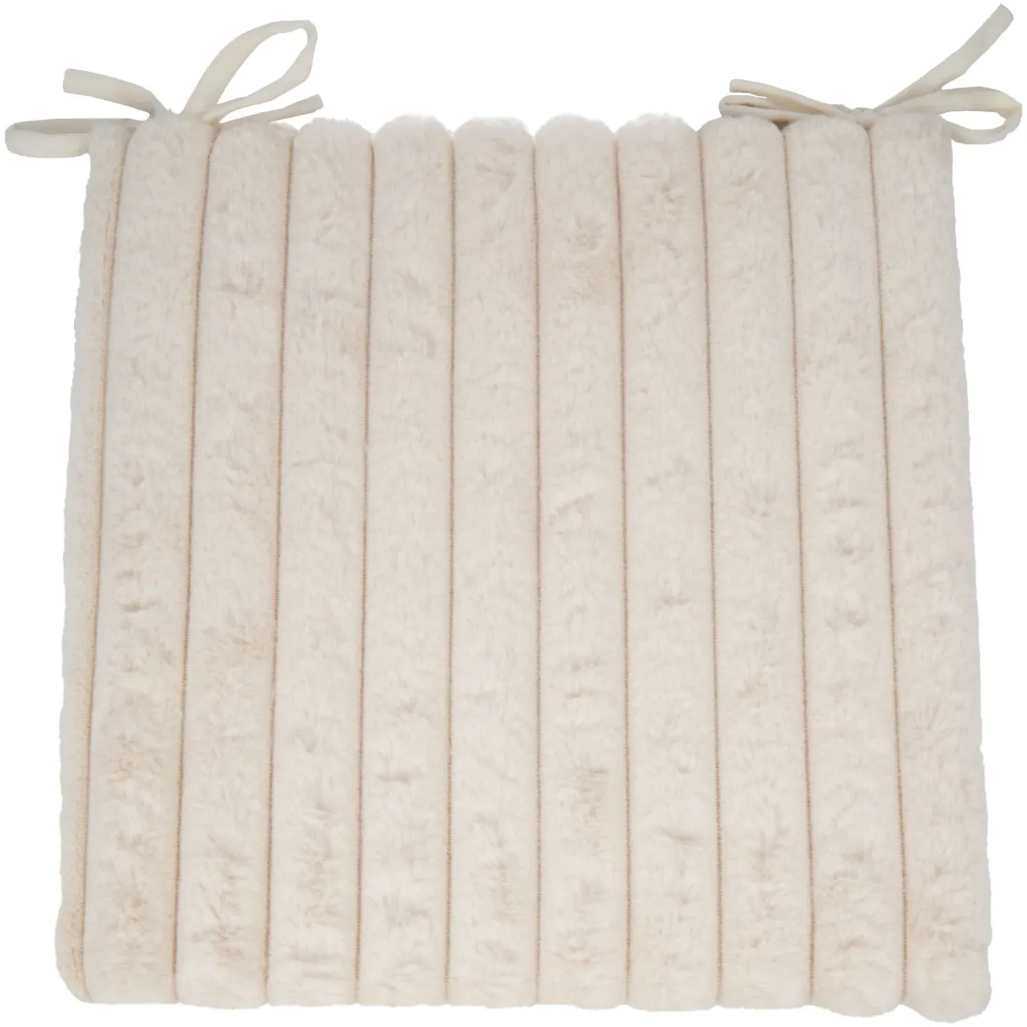 Jacquard Seat Pad - Taupe, Faux Rabbit Fur image