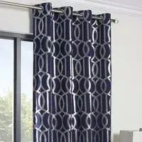 Jamila Thermal Panel with Eyelets - Navy