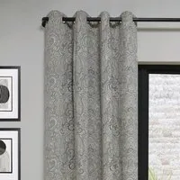 Jasmina Eyelet Panel Curtain - Grey