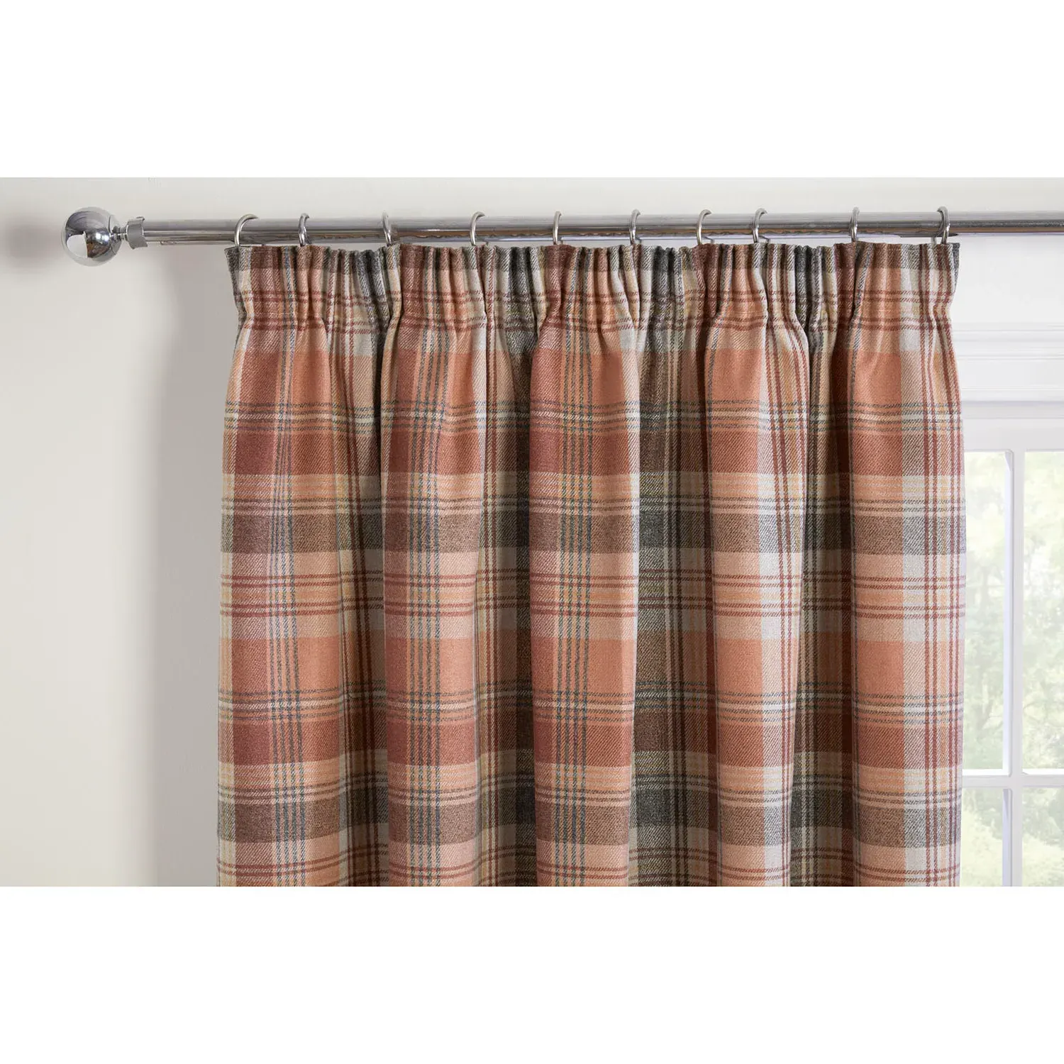 Kempton Thermal Curtain with Blackout - Rust