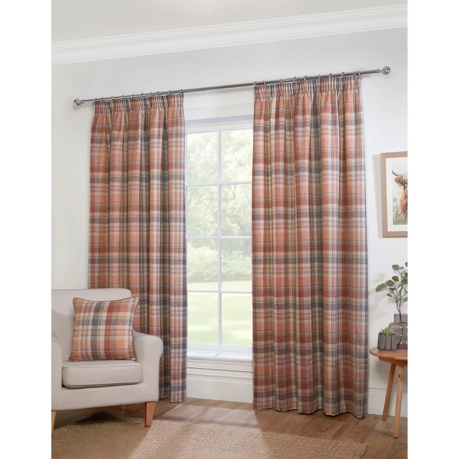 Kempton Thermal Curtain with Blackout - Rust