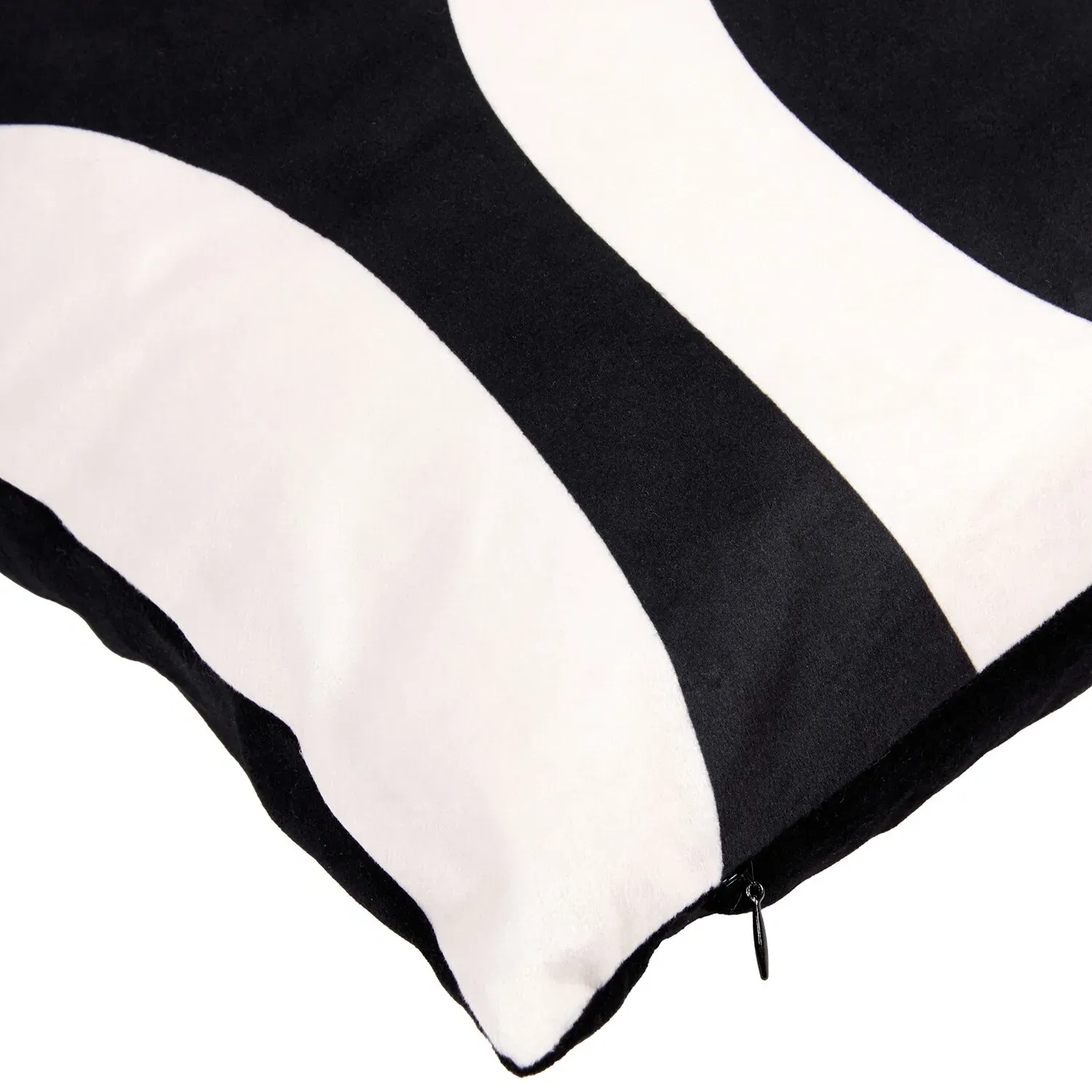 Kiki Striped Cushion 45x45cm - Black and White, Polyester