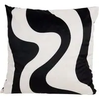 Kiki Striped Cushion 45x45cm - Black and White, Polyester