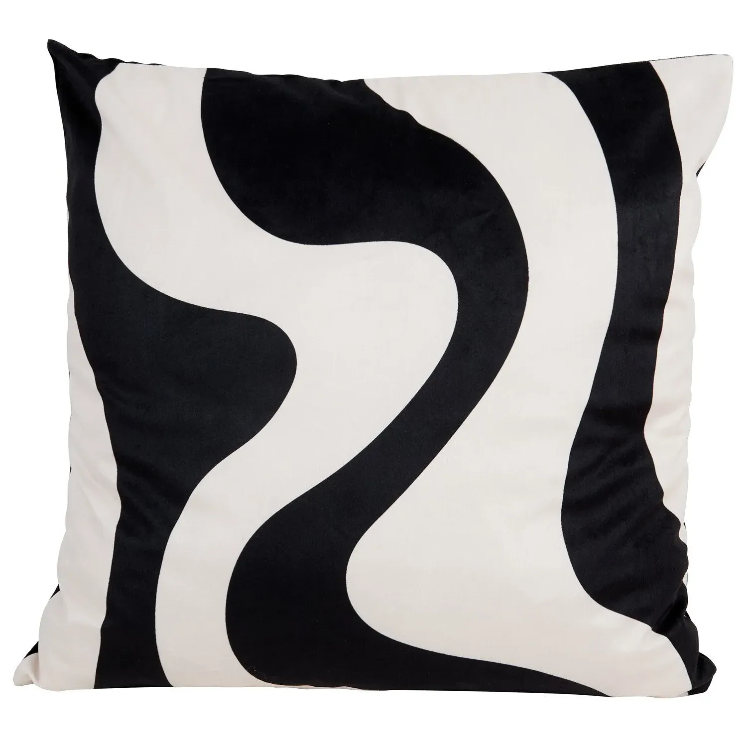 Kiki Striped Cushion 45x45cm - Black and White, Polyester image