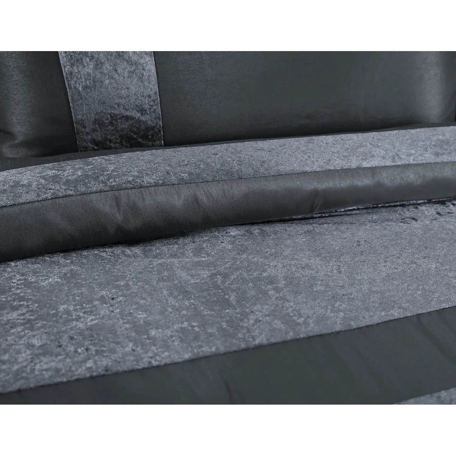 King Duvet Cover Set with Pillowcases - Charcoal, Velvet