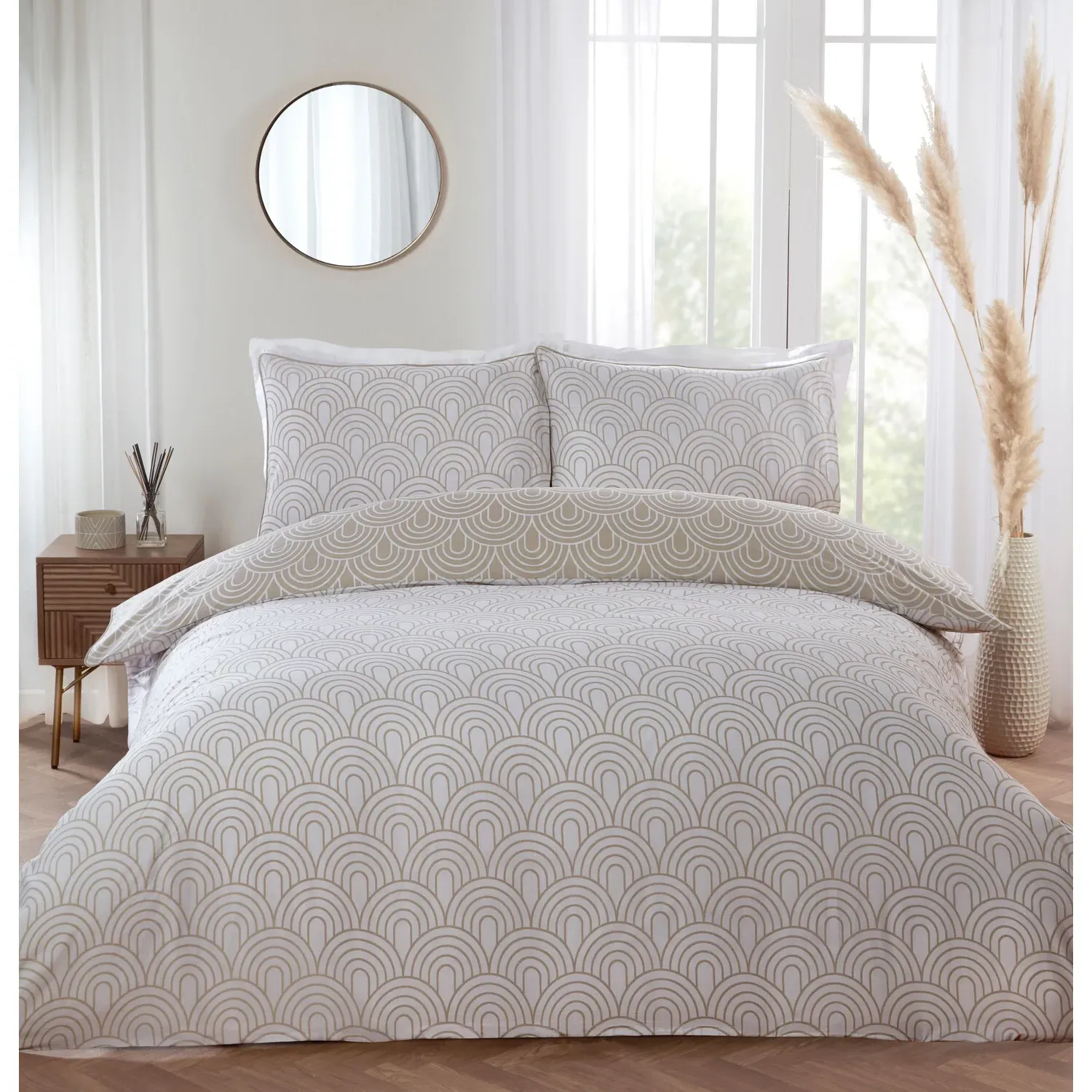 King Size Arches Duvet Set - Natural